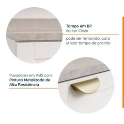 Lavanderia Modulada 3 Peças 2 Armários Aéreos 1 Balcão 2 Portas Cabecasa Madeiramadeira - 4