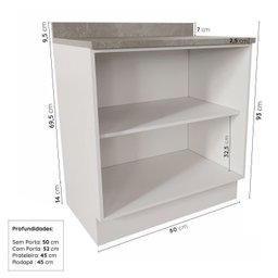 Lavanderia Modulada 3 Peças 2 Armários Aéreos 1 Balcão 2 Portas Cabecasa Madeiramadeira - 9