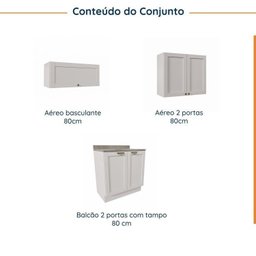 Lavanderia Modulada 3 Peças 2 Armários Aéreos 1 Balcão 2 Portas Cabecasa Madeiramadeira - 3