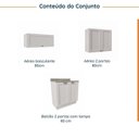 Ver imagem 3 de Lavanderia Modulada 3 Peças 2 Armários Aéreos 1 Balcão 2 Portas CabeCasa MadeiraOriginals Branco