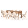 Conjunto Mesa de Jantar Retangular em Madeira Maciça 186cm com 8 Cadeiras Eames Eiffel - Nude - 1