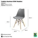 Ver imagem 3 de Kit com 2 Cadeiras Saarinen com Pés de Madeira Cinza Brasão