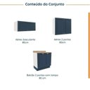 Ver imagem 3 de Lavanderia Planejada 3 Peças 2 Armários Aéreos 3 Portas 1 Balcão Arizona CabeCasa MadeiraOriginals Azul/Branco