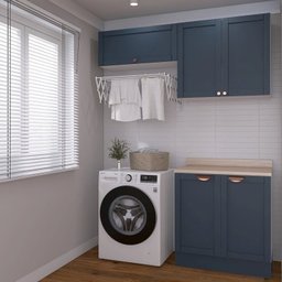 Lavanderia Modulada 3 Peças 2 Armários Aéreos 1 Balcão 2 Portas Cabecasa Madeiramadeira - 10
