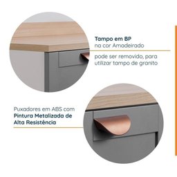 Lavanderia Modulada 3 Peças 2 Armários Aéreos 1 Balcão 2 Portas Cabecasa Madeiramadeira - 4