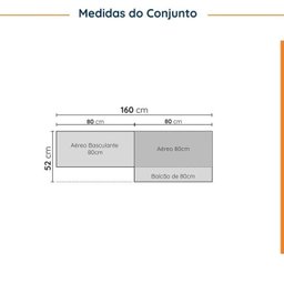 Lavanderia Modulada 3 Peças 2 Armários Aéreos 1 Balcão 2 Portas Cabecasa Madeiramadeira - 2
