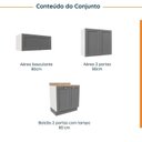 Ver imagem 3 de Lavanderia Modulada 3 Peças 2 Armários Aéreos 1 Balcão 2 Portas CabeCasa MadeiraOriginals Cinza/Branco