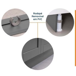 Lavanderia Modulada 3 Peças 2 Armários Aéreos 1 Balcão 2 Portas Cabecasa Madeiramadeira - 7