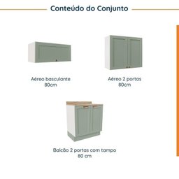 Lavanderia Modulada 3 Peças 2 Armários Aéreos 1 Balcão 2 Portas Cabecasa Madeiramadeira - 3