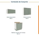 Ver imagem 3 de Lavanderia Planejada 3 Peças 2 Armários Aéreos 3 Portas 1 Balcão Arizona CabeCasa MadeiraOriginals Verde/Menta/Branco
