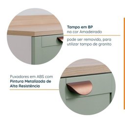 Lavanderia Modulada 3 Peças 2 Armários Aéreos 1 Balcão 2 Portas Cabecasa Madeiramadeira - 4