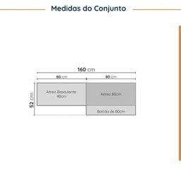 Lavanderia Modulada 3 Peças sem Tampo 2 Armários Aéreos 1 Balcão 2 Portas Cabecasa Madeiramadeira - 2