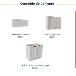 Lavanderia Modulada 3 Peças sem Tampo 2 Armários Aéreos 1 Balcão 2 Portas Cabecasa Madeiramadeira - 3