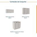 Ver imagem 3 de Lavanderia Modulada 3 Peças sem Tampo 2 Armários Aéreos 1 Balcão 2 Portas CabeCasa MadeiraOriginals Branco