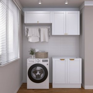 Lavanderia Modulada 3 Peças sem Tampo 2 Armários Aéreos 1 Balcão 2 Portas Cabecasa Madeiramadeira