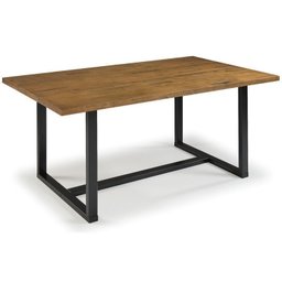 Conjunto de Jantar Mesa 210cm com 2 Bancos Rústico Industrial Lumber CabeCasa MadeiraMadeira - 4