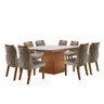 Conjunto Sala de Jantar Mesa Pietra 8 Cadeiras Madri Tampo MDF/Vidro - 2