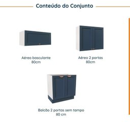 Lavanderia Modulada 3 Peças sem Tampo 2 Armários Aéreos 1 Balcão 2 Portas Cabecasa Madeiramadeira - 3