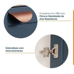 Lavanderia Modulada 3 Peças sem Tampo 2 Armários Aéreos 1 Balcão 2 Portas Cabecasa Madeiramadeira - 4