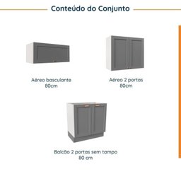 Lavanderia Modulada 3 Peças sem Tampo 2 Armários Aéreos 1 Balcão 2 Portas Cabecasa Madeiramadeira - 3