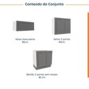 Ver imagem 3 de Lavanderia Modulada 3 Peças sem Tampo 2 Armários Aéreos 1 Balcão 2 Portas CabeCasa MadeiraOriginals Branco/Cinza