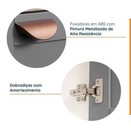 Lavanderia Modulada 3 Peças sem Tampo 2 Armários Aéreos 1 Balcão 2 Portas Cabecasa Madeiramadeira - 4