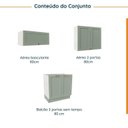 Ver imagem 4 de Lavanderia Planejada 3 Peças sem Tampo 2 Aéreos 3 Portas 1 Balcão Arizona CabeCasa MadeiraOriginals Verde/Menta/Branco
