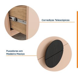 Mesa de Cabeceira Infantil com 2 Gavetas Joy Kids Cabecasa Madeiramadeira - 5