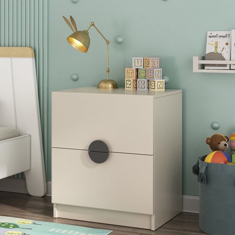 Mesa de Cabeceira Infantil com 2 Gavetas Joy Kids CabeCasa MadeiraOriginals