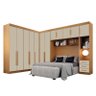 Quarto de Casal Modulado 12 Portas Orion Cinamomo Off White – Leifer Móveis - 1