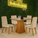 Ver imagem 1 de Mesa Prada 0,90x0,90 C/04 Cadeiras Dara Lj