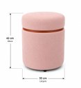 Ver imagem 2 de Puff com Cinta Superior Cobre Fosco Rosa Linho - Let Móveis