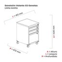 Ver imagem 3 de Gaveteiro Volante 03 Gavetas Aretto