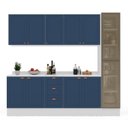 Ver imagem 5 de Cozinha Pérola com Rodapé 5 Peças com Cristaleira Yescasa Azul