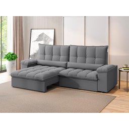 Sofá Sideral Retrátil e Reclinável com Molas no Assento 2,00m Velosuede - Netsofas  - 1
