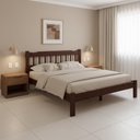 Ver imagem 4 de Cama King Pérola em Madeira Maciça Reforçada Cor Castanho