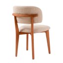Ver imagem 2 de Cadeira de Jantar Lina Tecido Linho Bege Madeira Mel - Ooca Móveis