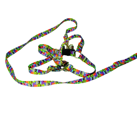 Conjunto Peitoral e Guia Ajustável RBPet - Cães e Animais de Micro Porte