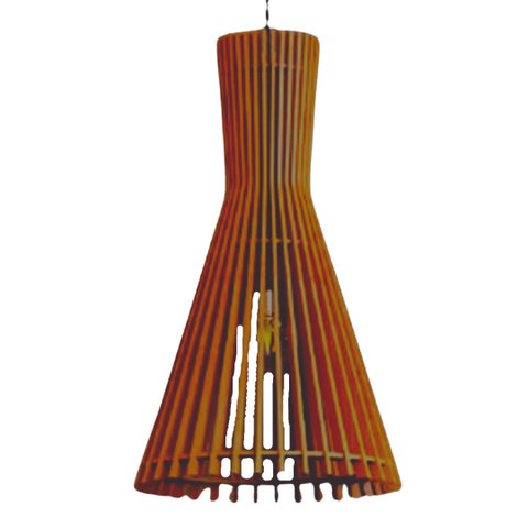 Luminária Teto tipo Pendente TURIN MDF - Completa - Cor: Marrom