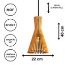 Ver imagem 3 de Luminária Teto tipo Pendente TURIN MDF - Completa - Cor: Marrom