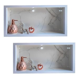 Nicho Porcelanato Branco Carrara Banheiro 60x32 Kit 2 Unidades