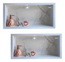 Ver imagem 1 de Nicho Porcelanato Branco Carrara Banheiro 60x32 Kit 2 Unidades