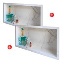 Ver imagem 4 de Nicho Porcelanato Branco Carrara Banheiro 60x32 Kit 2 Unidades
