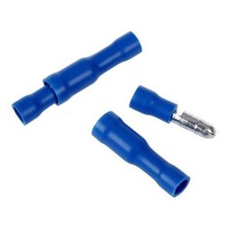 Kit Terminal Bala Fêmea e Macho Pré Isolado Azul 50pares - 2