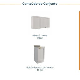Lavanderia Modulada 2 Peças 1 Armário Aéreo 3 Portas 1 Balcão Cabecasa Madeiramadeira - 3