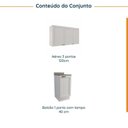 Ver imagem 3 de Lavanderia Modulada 2 Peças 1 Armário Aéreo 3 Portas 1 Balcão CabeCasa MadeiraOriginals Branco