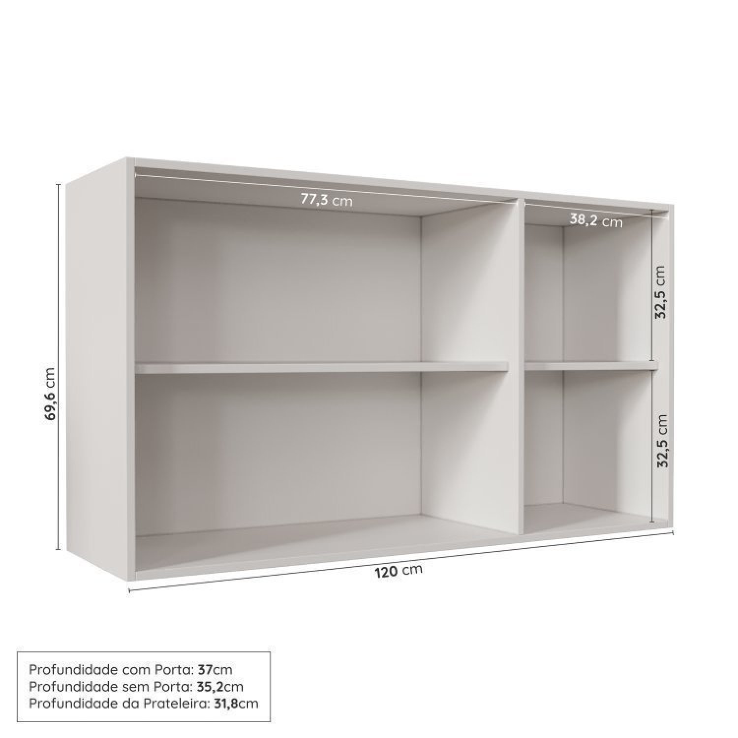 Lavanderia Modulada 2 Peças 1 Armário Aéreo 3 Portas 1 Balcão Cabecasa Madeiramadeira - 8