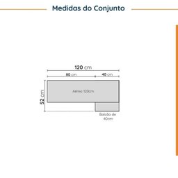 Lavanderia Modulada 2 Peças 1 Armário Aéreo 3 Portas 1 Balcão Cabecasa Madeiramadeira - 2