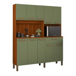 Armário Jade Cozinha 10 Portas Compacto e Resistente Mdf:verde - 1