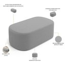 Ver imagem 4 de Kit 02 Puffs Decorativos Orgânicos para Living Quarto 100cm Doha W01 Bouclê Cinza - Lyam Decor